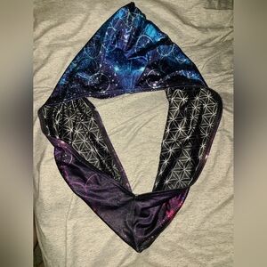 Flower of Life Sacred Geometry Galaxy Reversible Festival Rave Hood